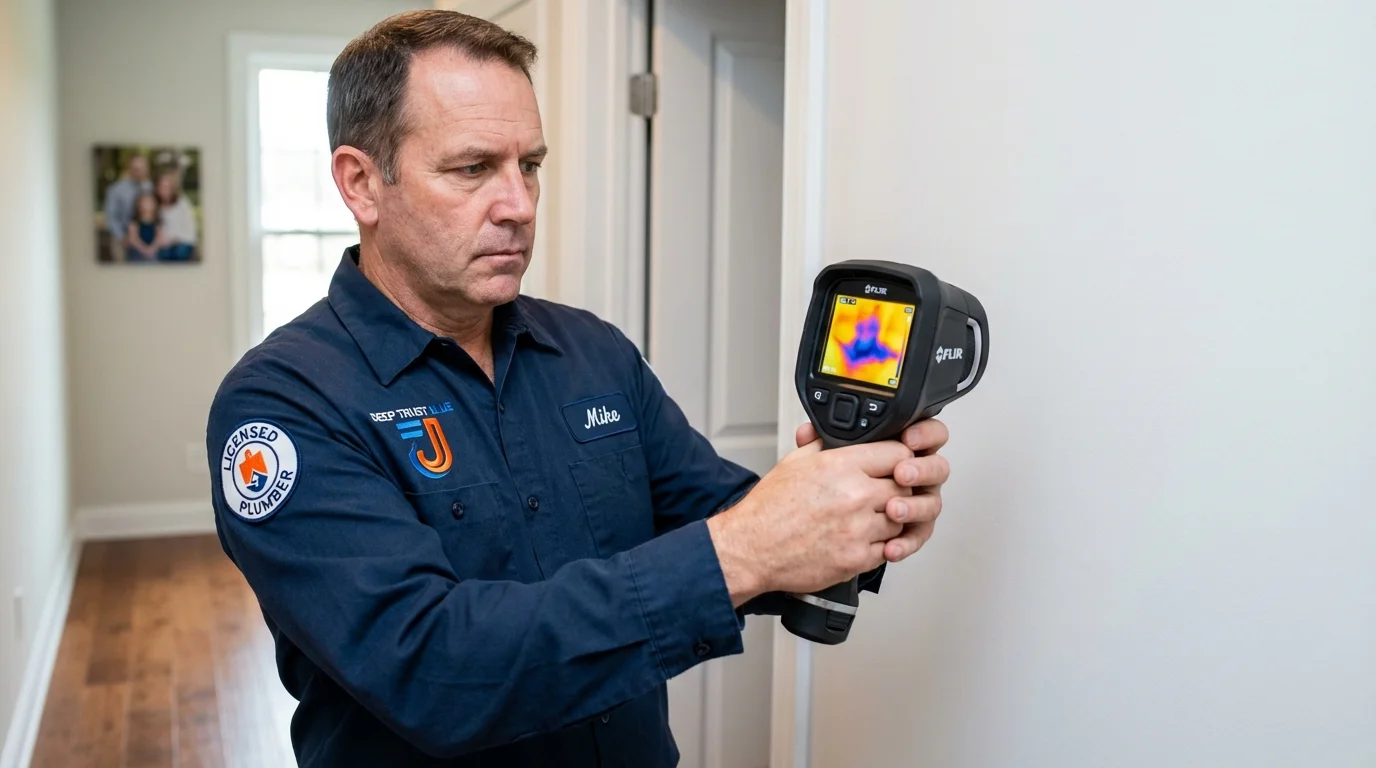 Thermal imaging leak detection by Johns Plumbing LLC in New Bern